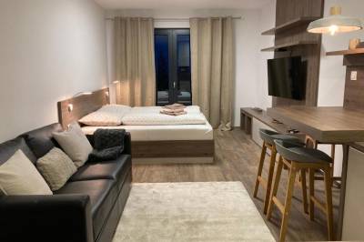Apartmán Deluxe - izba s manželskou posteľou, pohovkou a LCD TV, Apartmány Abies****, Vysoké Tatry