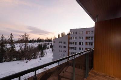 Apartmán Deluxe - výhľad z balkóna, Apartmány Abies****, Vysoké Tatry