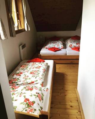 Spálňa s 1-lôžkovou a manželskou posteľou, Drevenice Jánošík, Terchová