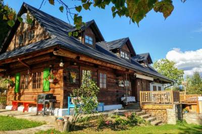 Exteriér ubytovania na Orave v obci Novoť, Chalupa Stará Izba, Novoť