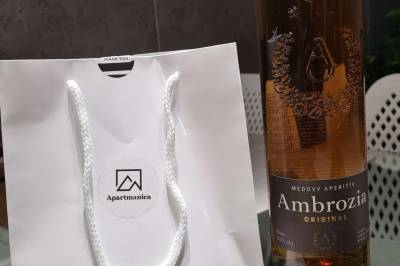 Darček na privítanie - fľaša Ambrózie, Apartmanica St. Ivan Rilski SPA Resort 101-12, Bansko, Bansko