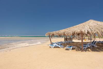 Hurghada Egypt - pláž, Apartmány Samra Bay Resort &amp; Aquapark v Hurghade, Hurgada