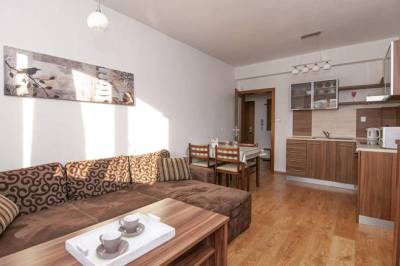 Apartmán Komfort - obývačka prepojená s kuchyňou, APARTMÁNY SILEAS, Veľká Lomnica