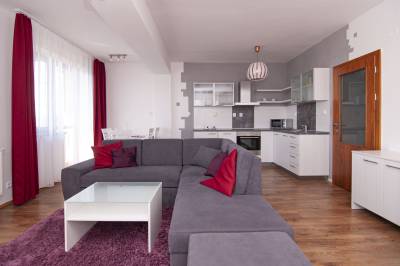 Apartmán Deluxe - obývačka prepojená s kuchyňou, APARTMÁNY SILEAS, Veľká Lomnica