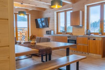 VIP apartmán s 3 spálňami - plne vybavená kuchyňa s jedálenským sedením a LCD TV, Chata Janko Oravice, Vitanová