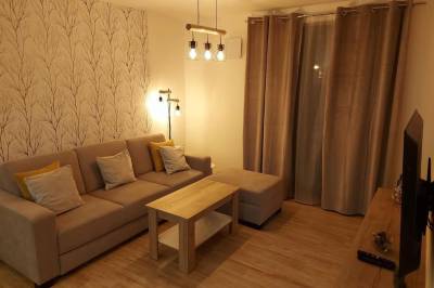 Obývačka s gaučom a LCD TV, Apartmán Filip - Pod Lesom, Vysoké Tatry