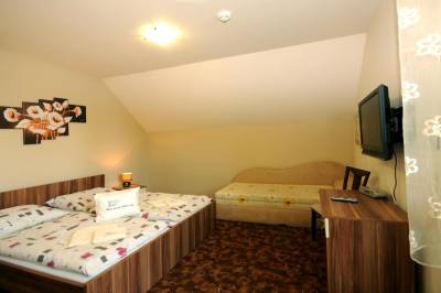 Dvojlôžková izba s 1 prístelkou - manželská posteľ, prístelka a LCD TV, Penzión Zivka, Závažná Poruba