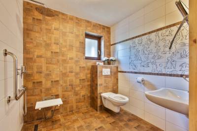 2-lôžková izba s prístelkami a bezbariérovým prístupom - kúpeľňa so sprchovacím kútom a toaletou, Wellness Horská Vílenka, Mýto pod Ďumbierom