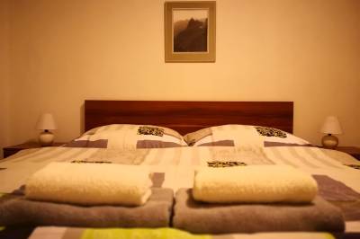 Bezbariérová 3-lôžková izba s prístelkou - spálňa s manželskou posteľou, VILLA GOLD, Nová Lesná