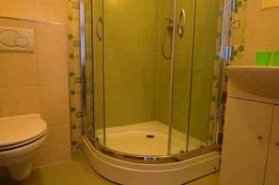 Bezbariérová 3-lôžková izba s prístelkou - kúpeľňa so sprchovacím kútom a toaletou, VILLA GOLD, Nová Lesná