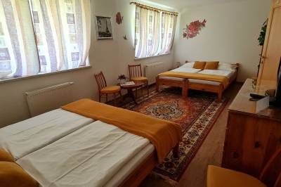 Ubytovanie Lienka 4 - spálňa s dvomi manželskými posteľami a TV, Ubytovanie Lienka, Nová Lesná