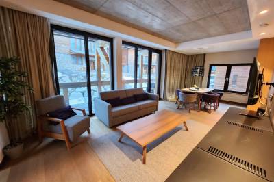 Apartmán Luxury - obývačka s rozkladacím gaučom a LCD TV, Chalet One, Demänovská Dolina