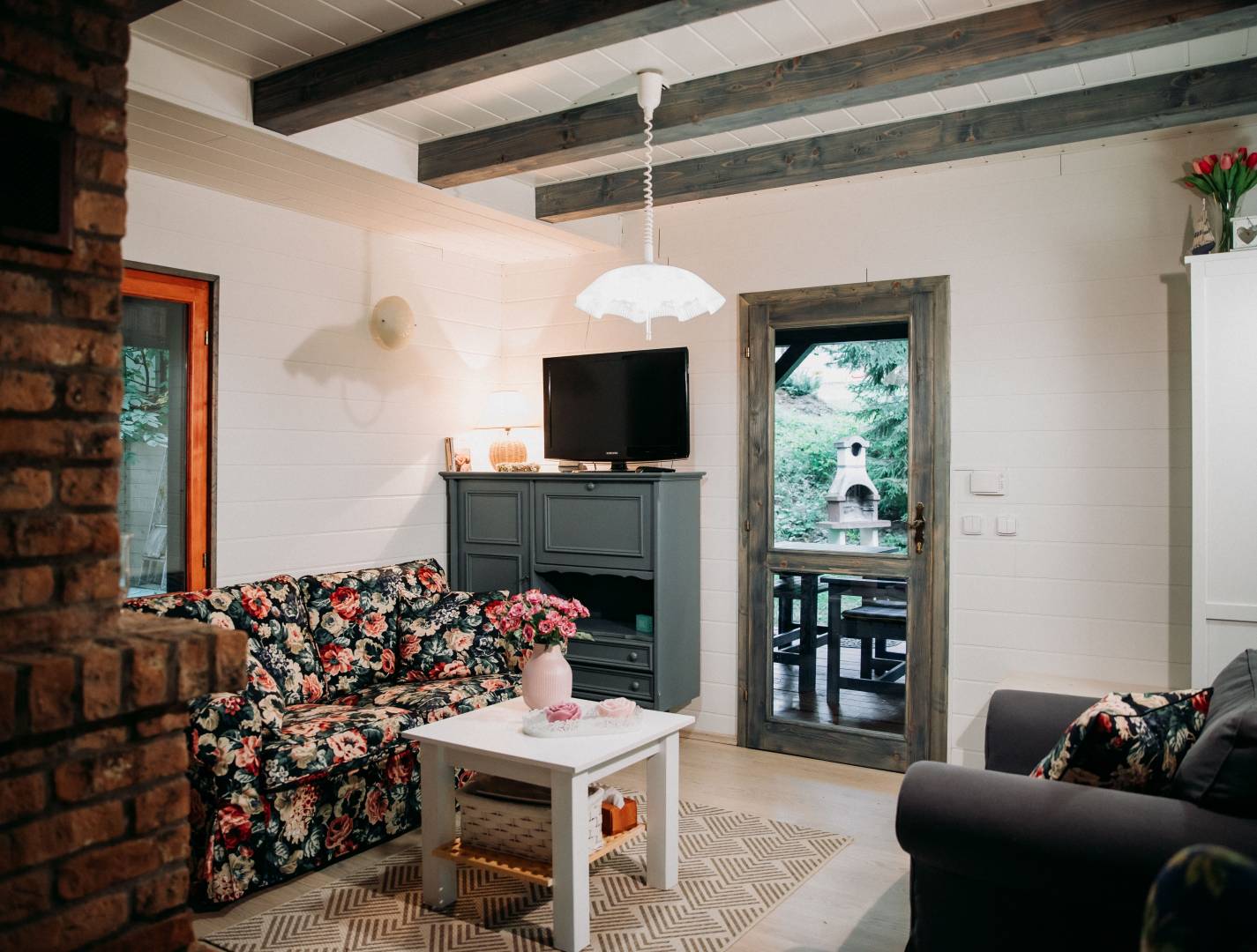 Obývačka, Romantická chata na Richňave, Štiavnické Bane