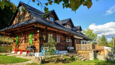 Exteriér ubytovania na Orave v obci Novoť, Chalupa Stará Izba, Novoť