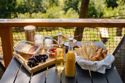 Raňajky na terase, Diamond Cabin Orava, Párnica