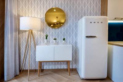 Dizajnová chladnička s mrazničkou, AC Cactus Luxury Apartment High Tatras, Veľká Lomnica