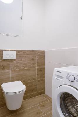Samostatná toaleta s pračkou, AC Apartmán Sankt Bernard 2.7, Vysoké Tatry