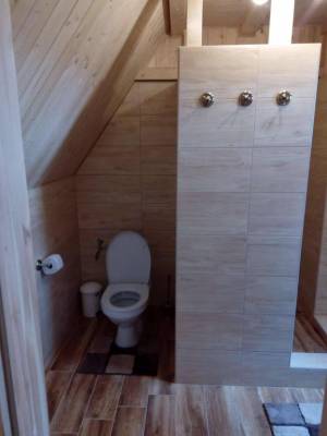 Kúpeľňa so sprchovým kútom a toaletou, Chalúpka v Ždiari, Ždiar
