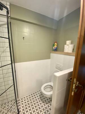 Kúpeľňa so sprchovacím kútom a toaletou, Stag house – Jelení dom, Smižany