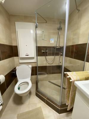Kúpeľňa so sprchovacím kútom a toaletou, Originálna drevenica Jezersko 43, Jezersko
